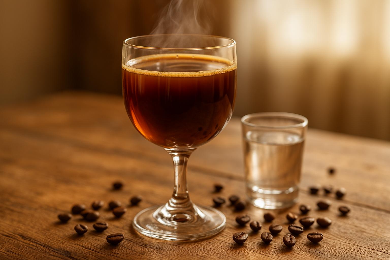 Café na taça oferece uma experiência sensorial única, valorizando aromas e sabores com requinte e técnica na degustação da bebida. (imagem gerada com inteligência artificial)