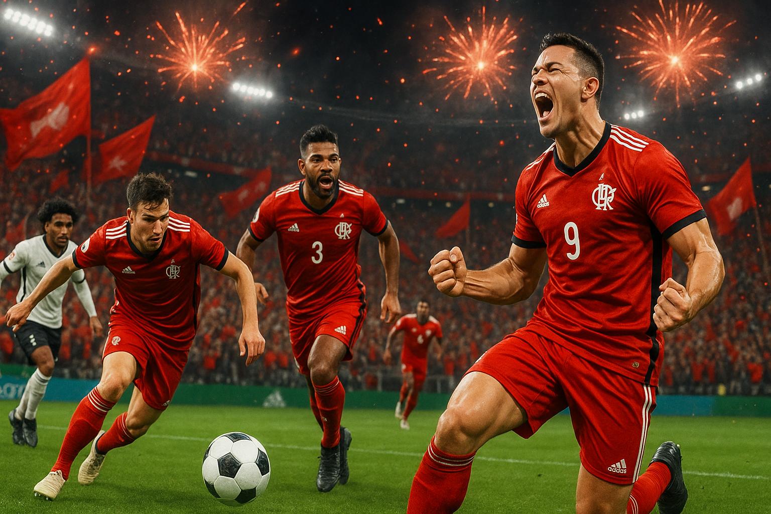 Flamengo conhece seu adversário das oitavas no Mundial de Clubes 2025, enfrentando Benfica ou Bayern, com muitas emoções e estratégias para avançar na competição. (imagem gerada com inteligência artificial)
