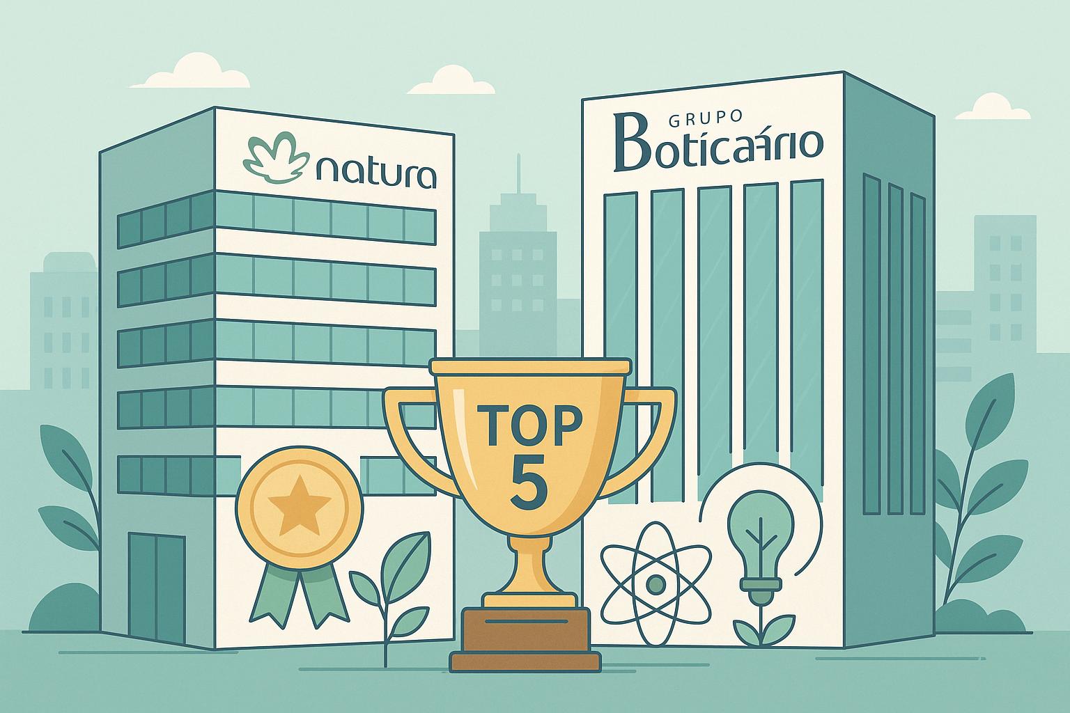 Natura e Grupo Boticário estão no Top 5 com melhor reputação no Brasil, destacando ética, inovação e sustentabilidade no mercado nacional. (imagem gerada com inteligência artificial)