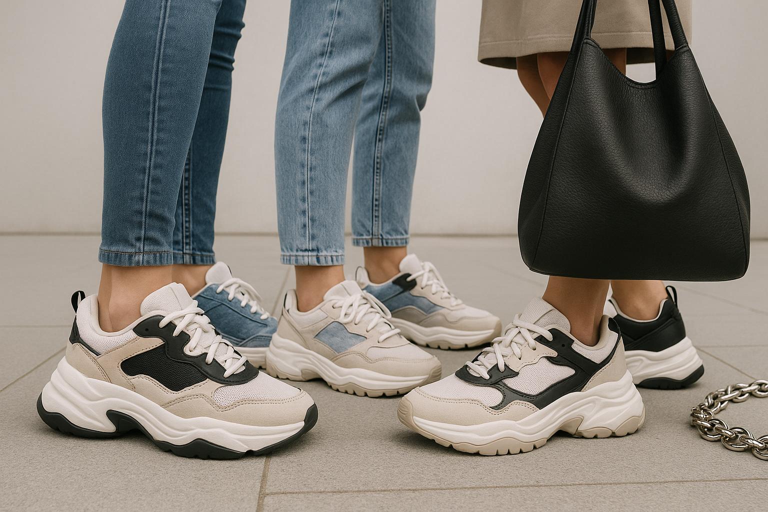 Tênis Chunky une estilo robusto e conforto, garantindo versatilidade para looks do dia a dia, da moda casual à prática de atividades físicas. (imagem gerada com inteligência artificial)