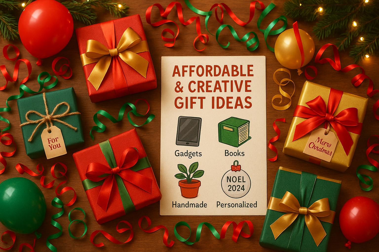 Descubra ideias de presentes acessíveis e criativos para o Natal 2024, com dicas de tendências, personalização e compras online seguras e econômicas. (imagem gerada com inteligência artificial)