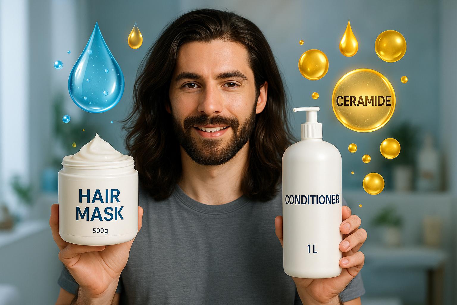 Kit Completo Karseell, com máscara de 500 g e condicionador de 1 L, hidrata, combate ressecamento, reduz frizz e protege os fios com ingredientes nutritivos. (imagem gerada com inteligência artificial)