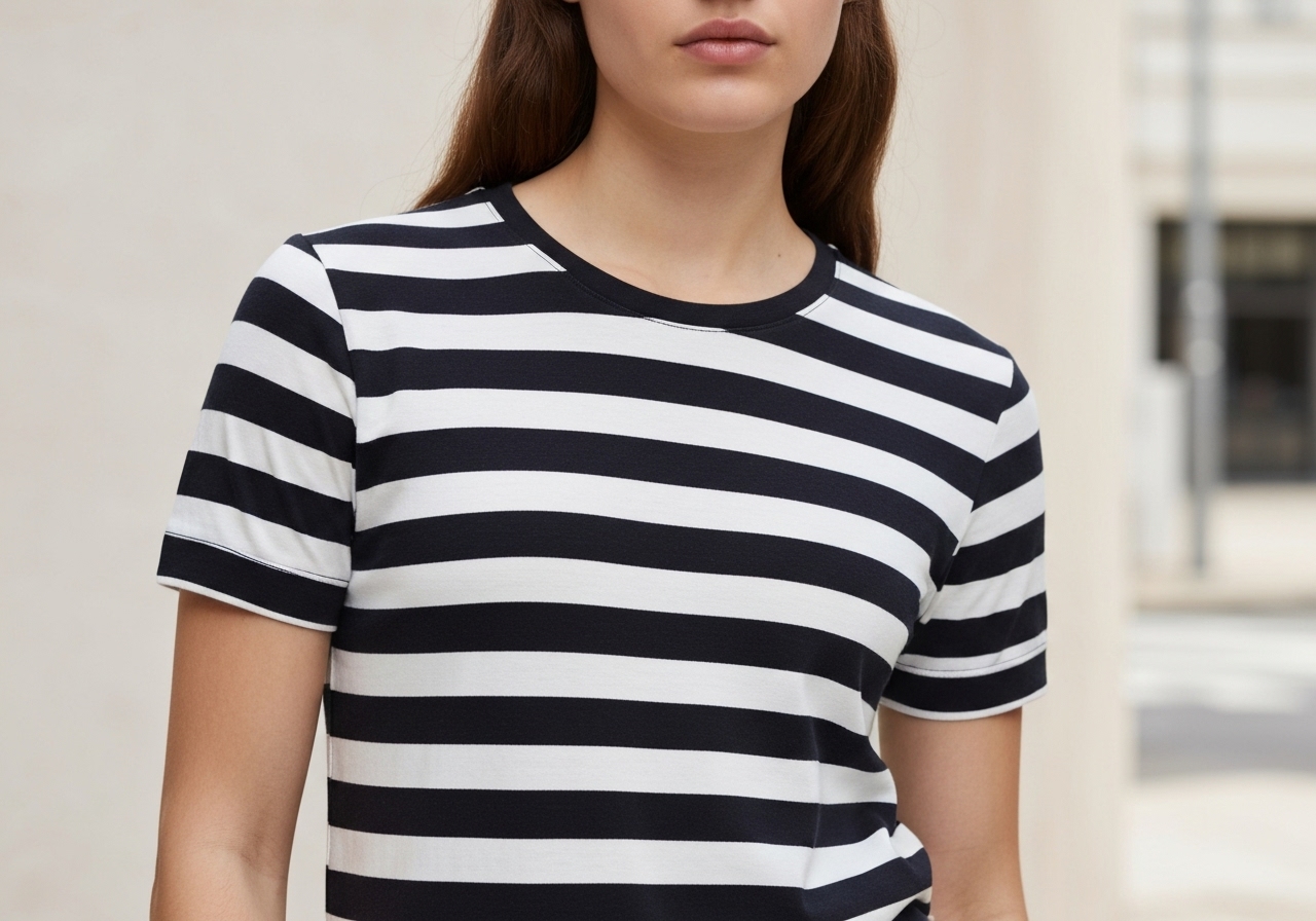 Camisa listrada manguinha: manga longa em linho/algodão, design clássico, conforto e versatilidade para looks casuais ou formais. Ajuste impecável. (imagem gerada com inteligência artificial)