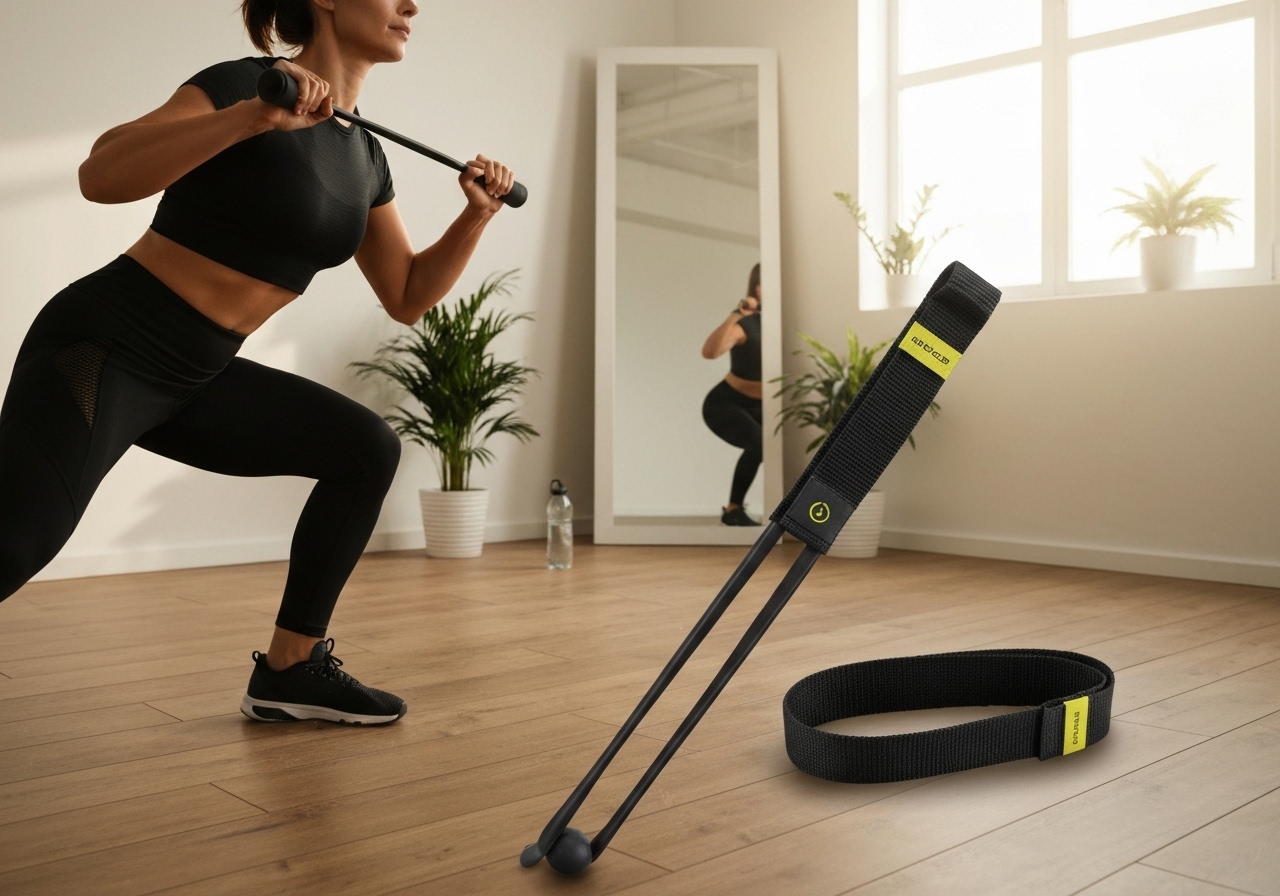 Pull Reducer: elástico portátil e multi‑uso que treina ombros, pernas, braços, abdômen e costas, ideal para academia, home ou viagens. (imagem gerada com inteligência artificial)