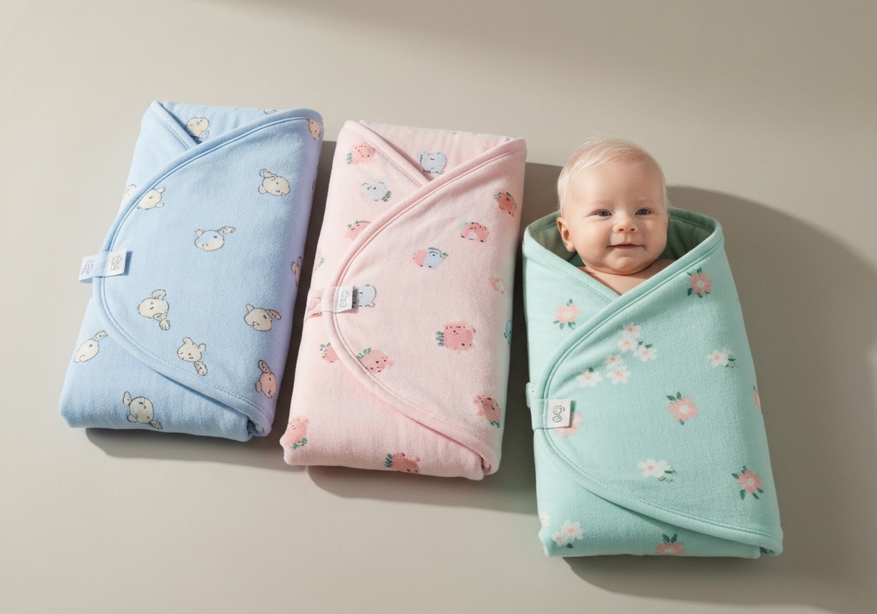 Cueiro estampado flanelado 100% algodão, kit 3 unidades 80x50cm das marcas Papi/Incomfral. Macio, versátil e com preço de R$19,99. Frete rápido ou grátis. (imagem gerada com inteligência artificial)