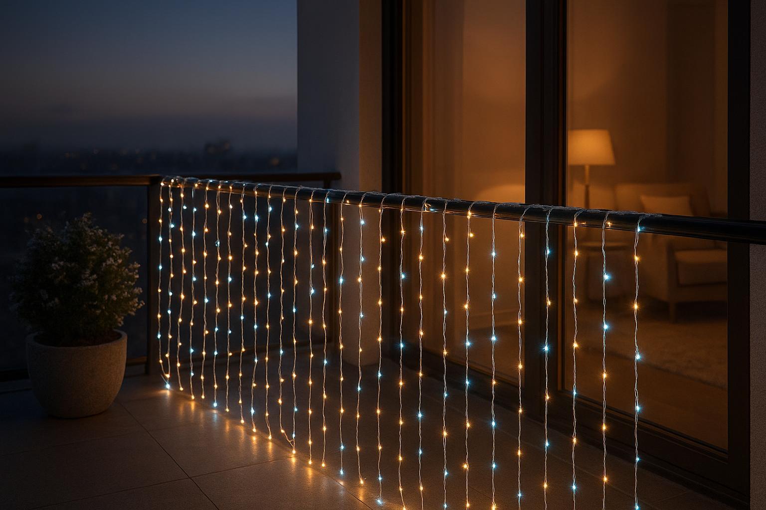 Cascata de Natal LED V8 400/200/100: 8 Funções ou Fixa Fio Branco