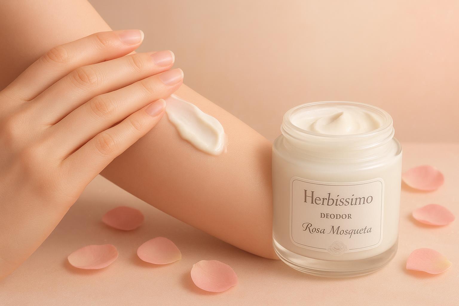 Desodorante Herbíssimo Rosa Mosqueta clareia e protege por 72h