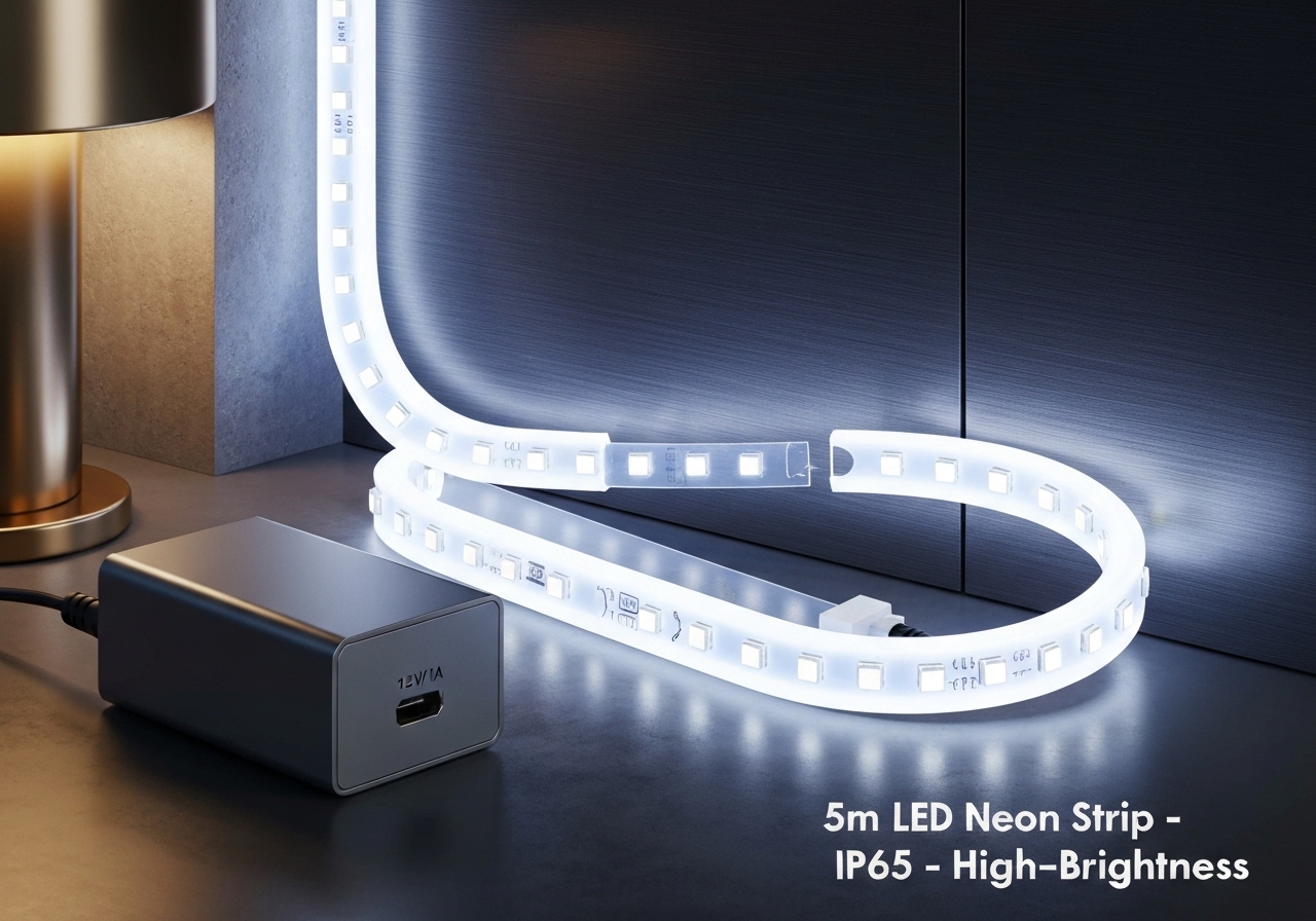 Fita LED Mangueira Neon 5m Alto Brilho Flexível IP65 com ou sem Fonte