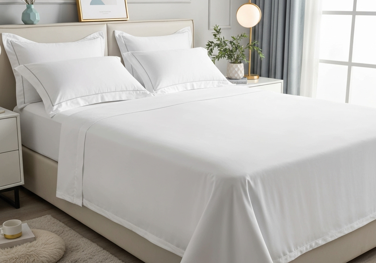 Kit Lençol Queen 400 Fios Ponto Palito Conforto e Elegância