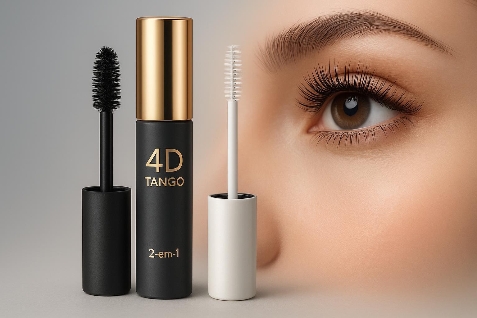 Máscara 4D Tango 2 em 1: Volume e Definição para um Olhar Marcante