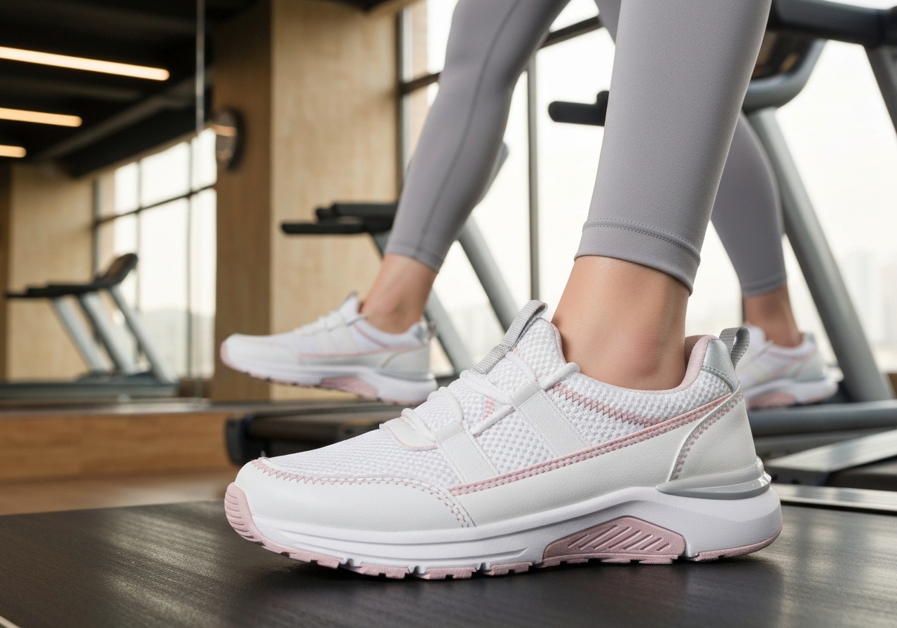 Tênis meia feminino sem cadarço combina conforto, estilo e praticidade para academia, caminhada e uso casual, com solado flexível e palmilha absorvente. (imagem gerada com inteligência artificial)